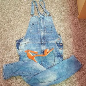 H & M Classic Denim Washed Overall Jeans